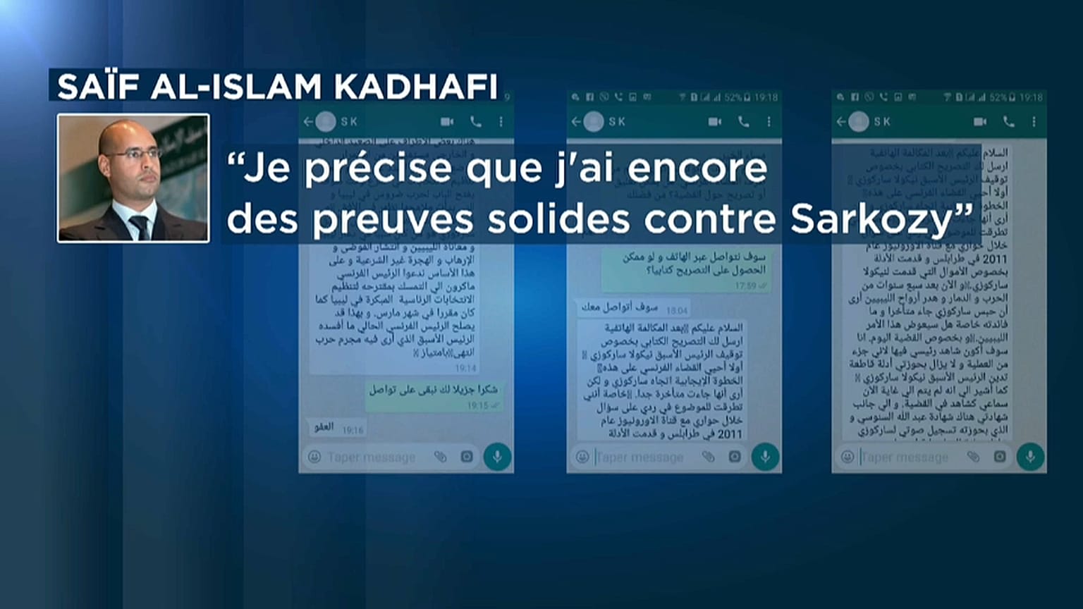 Filho de Kadafi relança acusações a Nicolas Sarkozy