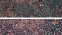 El pantano de Mequienza en diciembre de 2017 y en marzo de 2018  