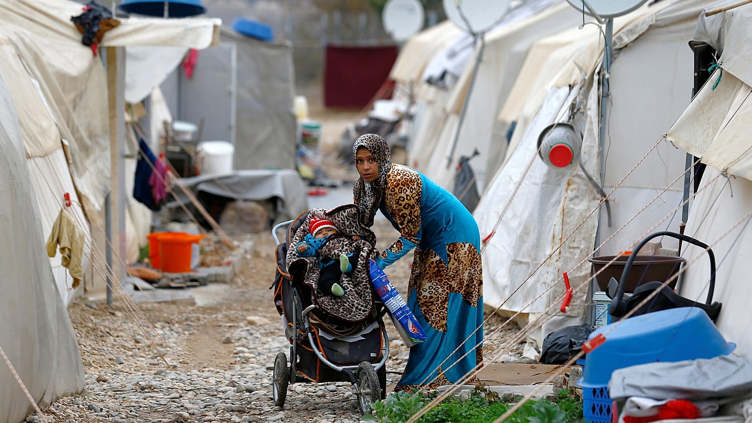 A Syrian refugee mother in Nizip camp, in Turkey's Gaziantep province