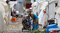 A Syrian refugee mother in Nizip camp, in Turkey's Gaziantep province