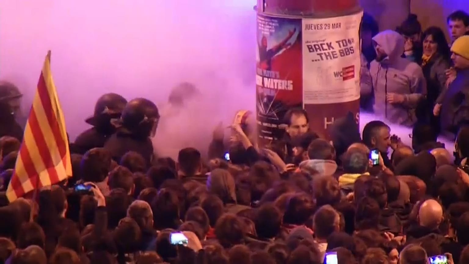 Protestas en Barcelona tras la detención de Puigdemont