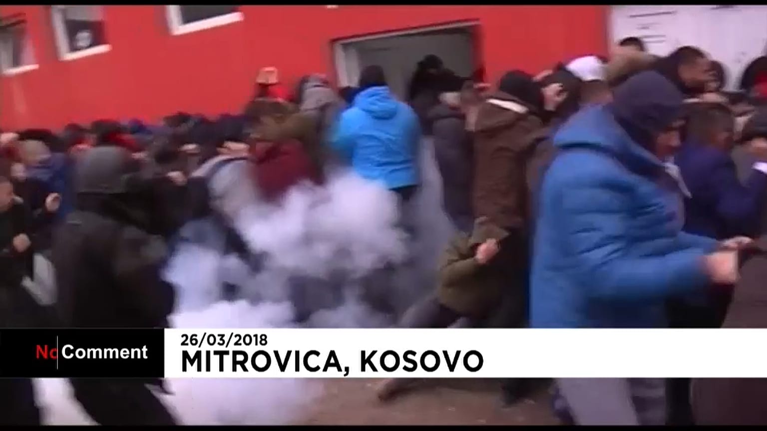Kosovo police fire tear gas  to scatter hundreds of nationalist Serb protesters