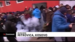 Kosovo police fire tear gas  to scatter hundreds of nationalist Serb protesters