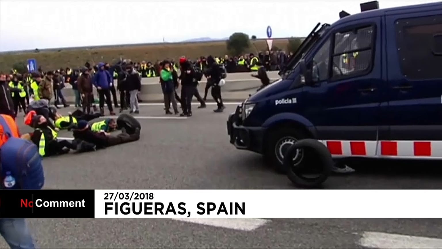 Catalogne : plusieurs routes bloquées par des manifestants pro-Puigdemont