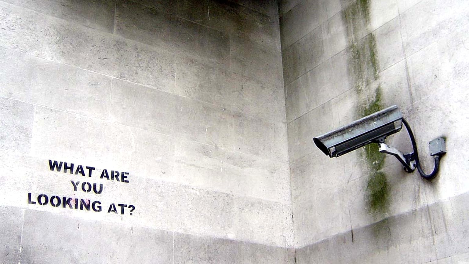 old shoot from London, summer '05 - (stencil by banksy).