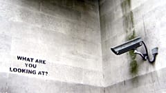 old shoot from London, summer '05 - (stencil by banksy).