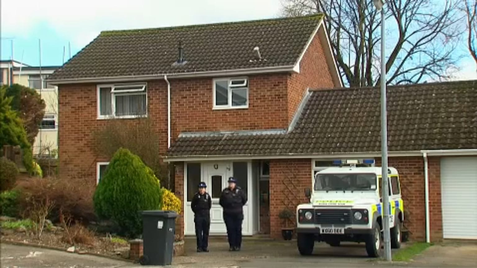 Exterior da casa de Skripal em Salisbury