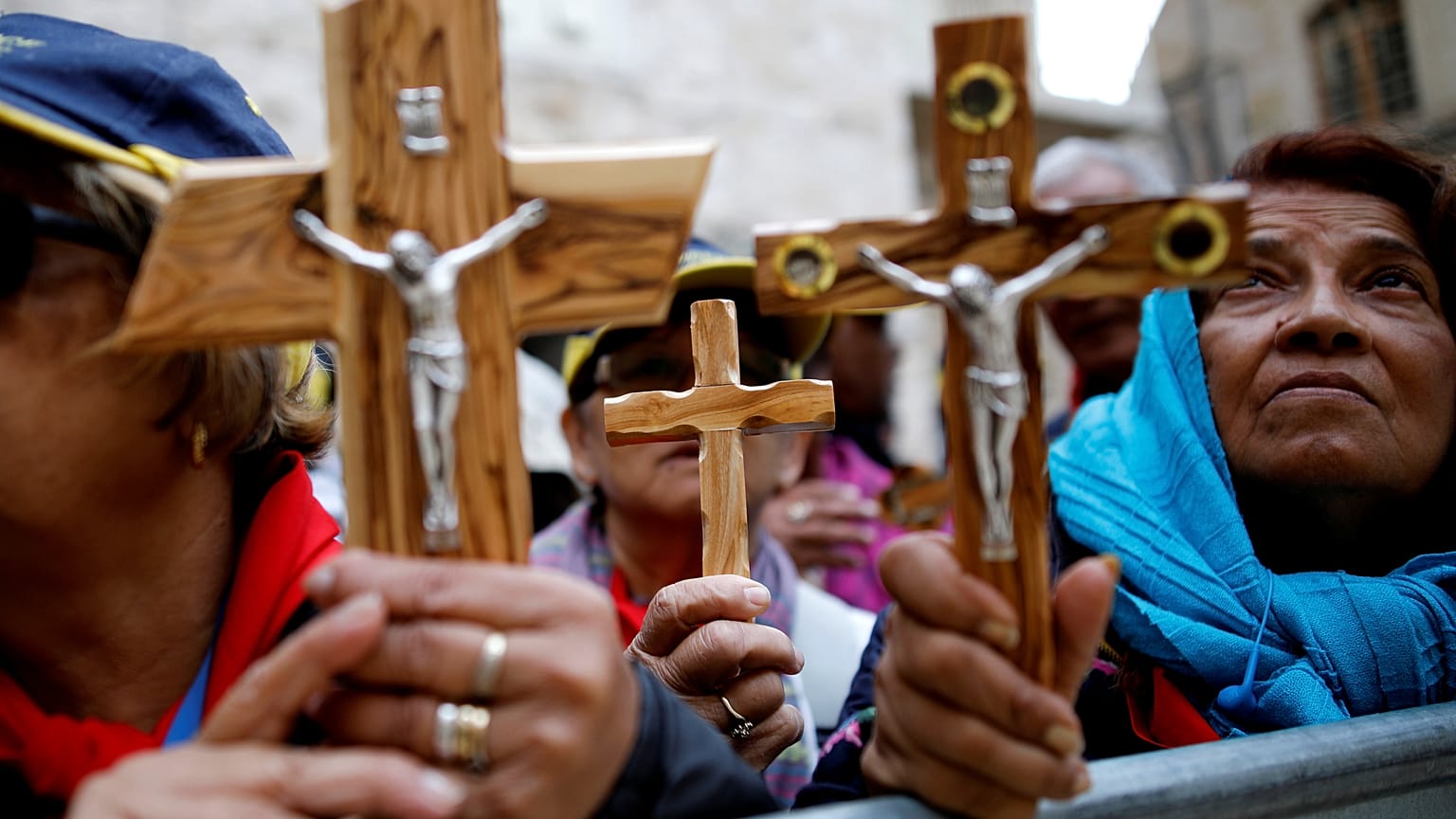 Un momento della Via Crucis a Gerusalemme