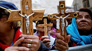 Un momento della Via Crucis a Gerusalemme