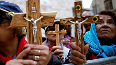 Un momento della Via Crucis a Gerusalemme