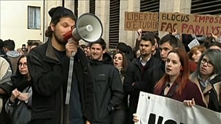 Student protests grow in France as teachers investigated for attack on strikers