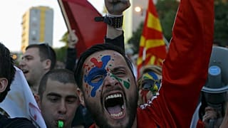 Kormányellenes tüntetés Macedóniában 2016 áprilisában