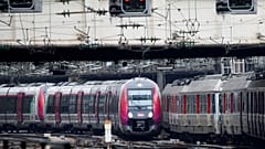 A train arrives at the Gare Saint-Lazare railway station