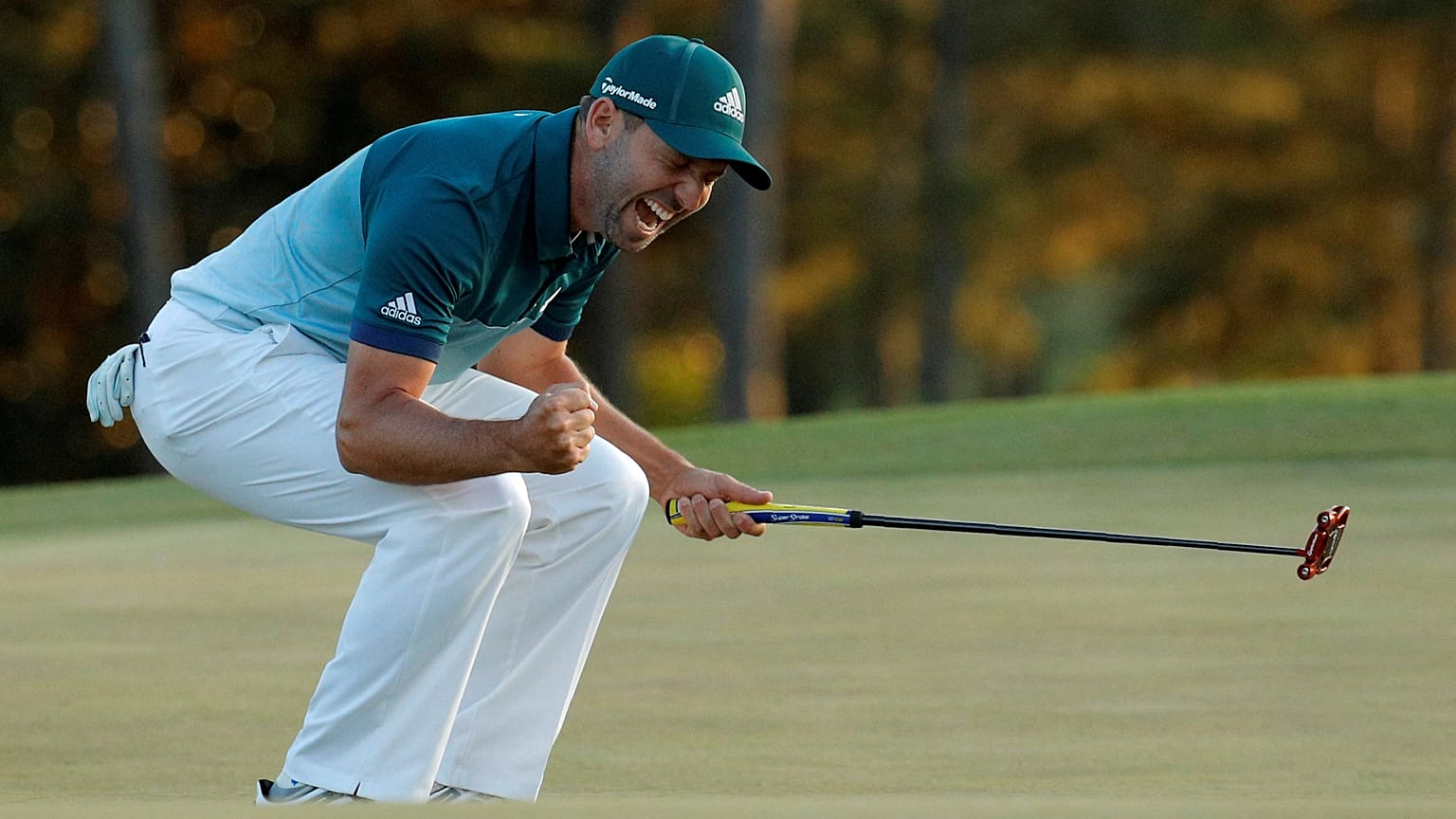 Sergio García celebra la victoria en el Masters de Augusta 2017