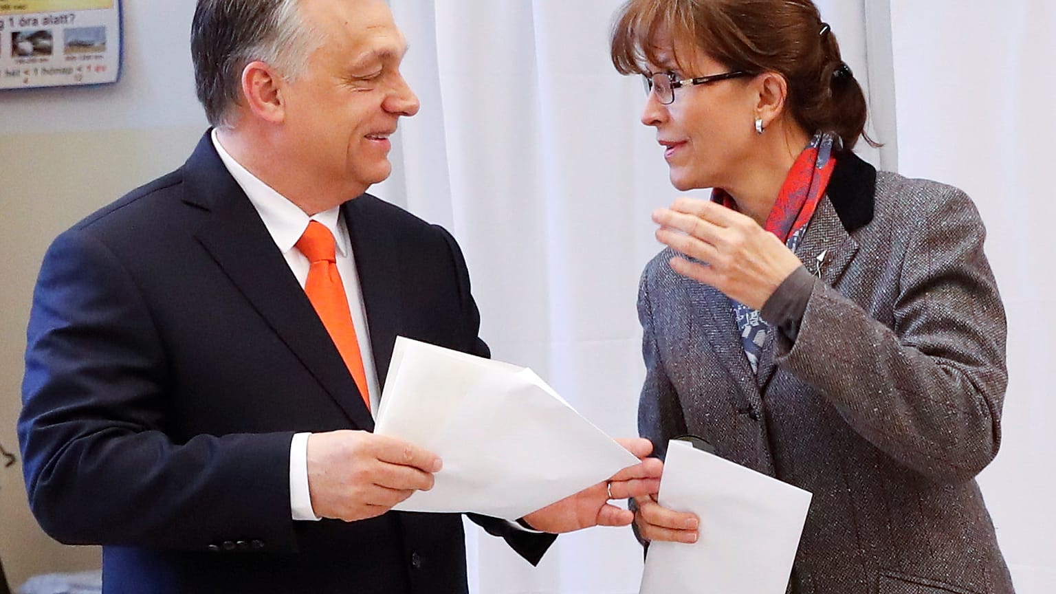 Current Hungarian Prime Minister Viktor Orban and his wife Aniko Levai