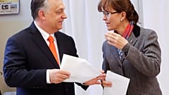 Current Hungarian Prime Minister Viktor Orban and his wife Aniko Levai