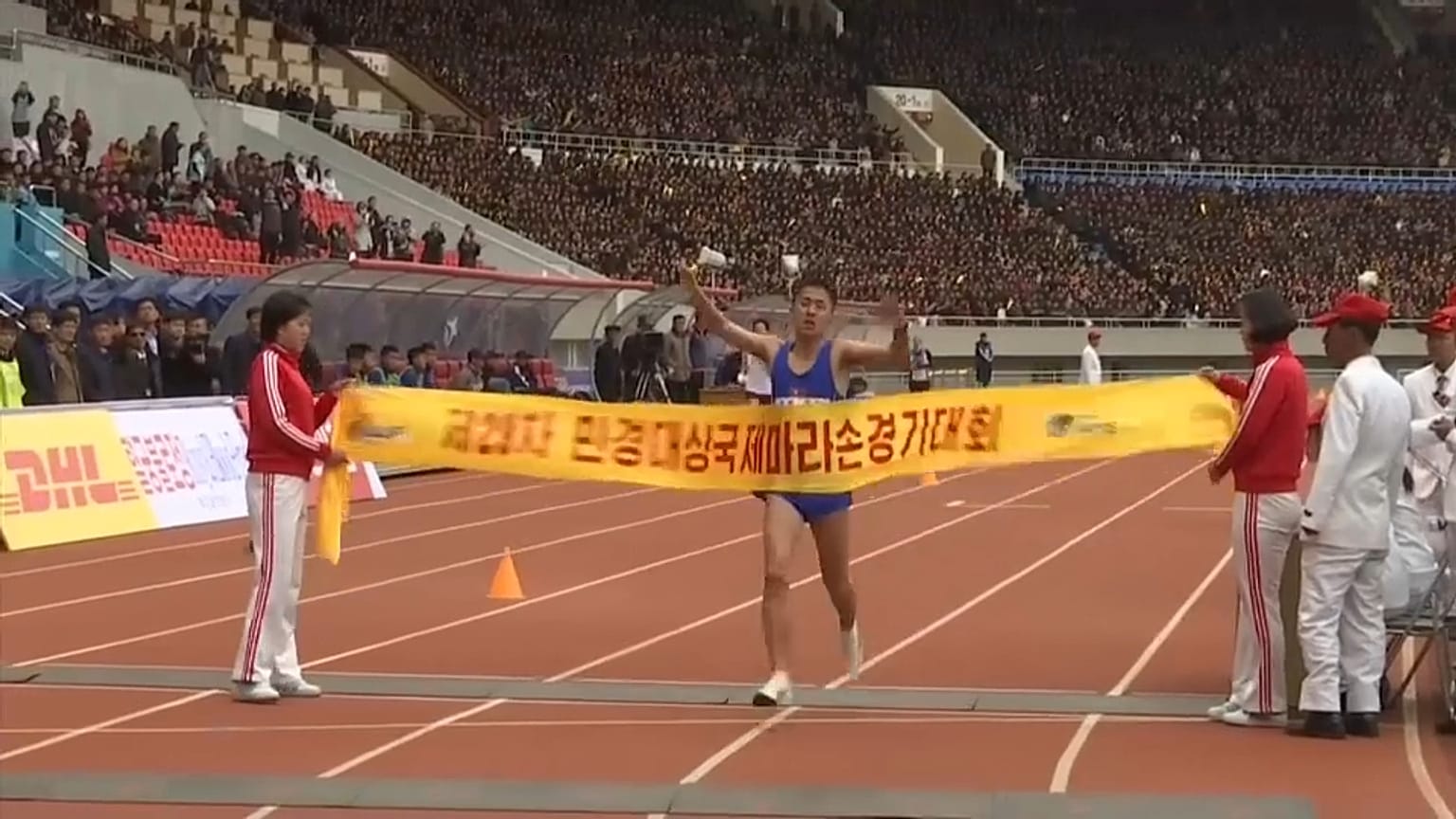Apoteosis local en el maratón de Corea del Norte