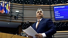 Orbán Viktor az EP plenáris ülésén tavaly áprilisban