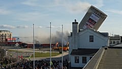 Silo lands on the local library, at Vordingborg Harbor