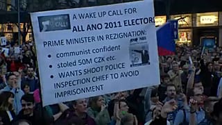 Tüntetések a cseh kormány ellen