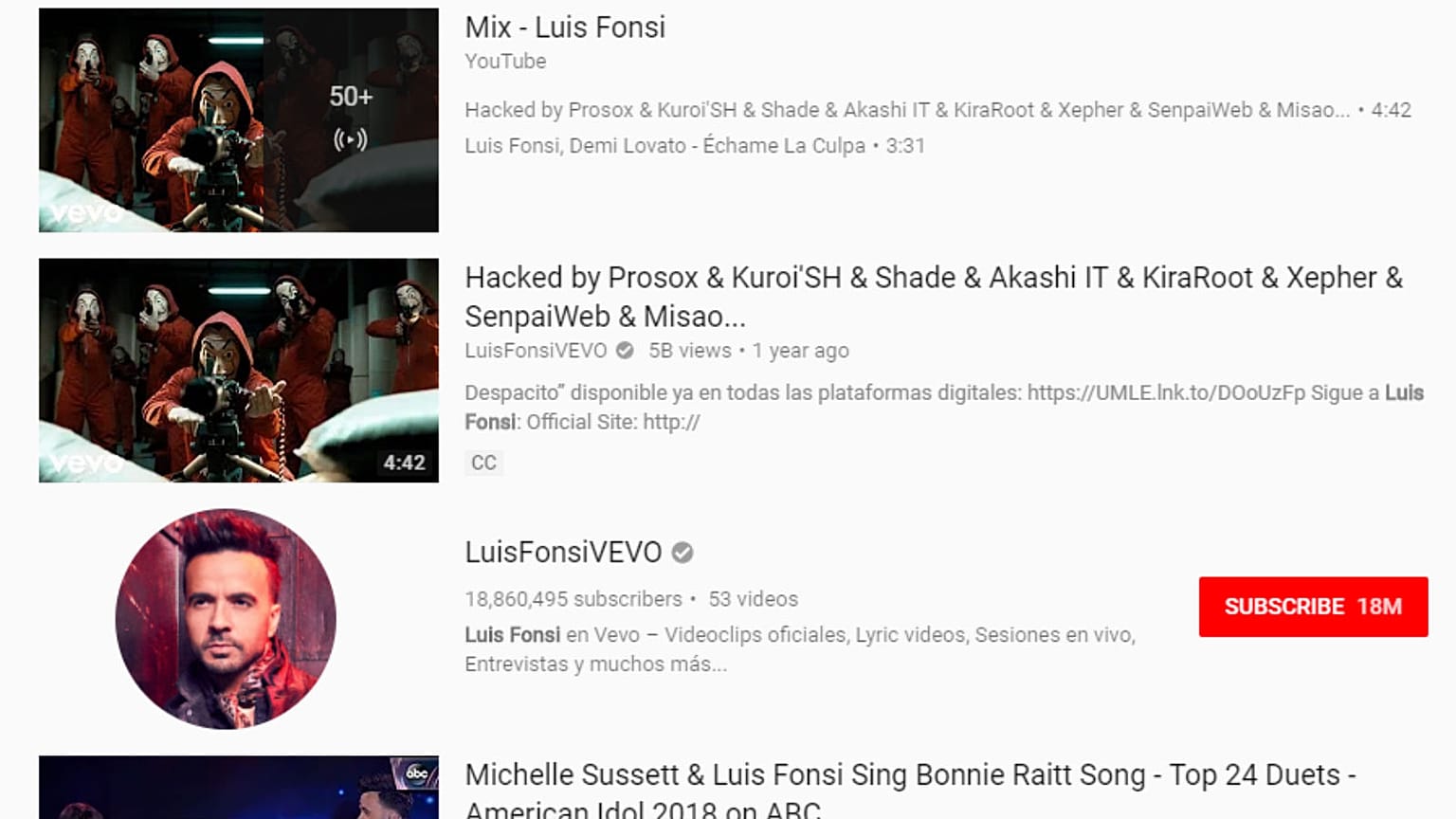 Most-watched YouTube video Despacito defaced in apparent 'hack'