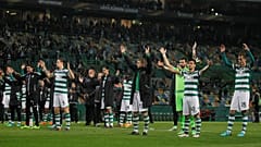 Jogadores do Sporting agradecem aos adeptos após eliminação da Liga Europa