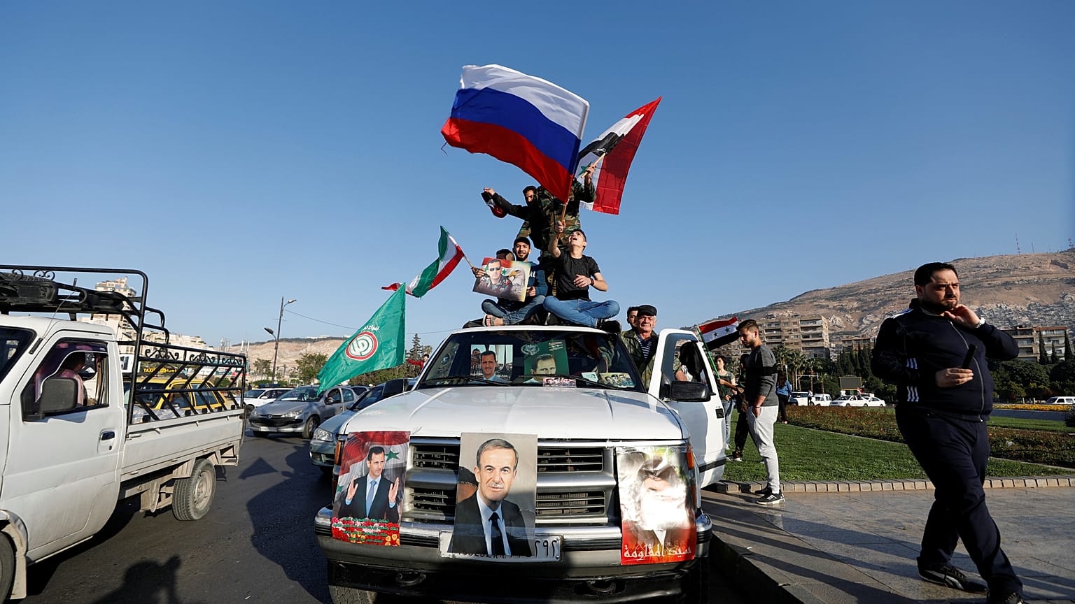 Митинг сторонников Асада в Дамаске