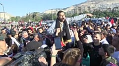 Protestas en Damasco tras los bombardeos