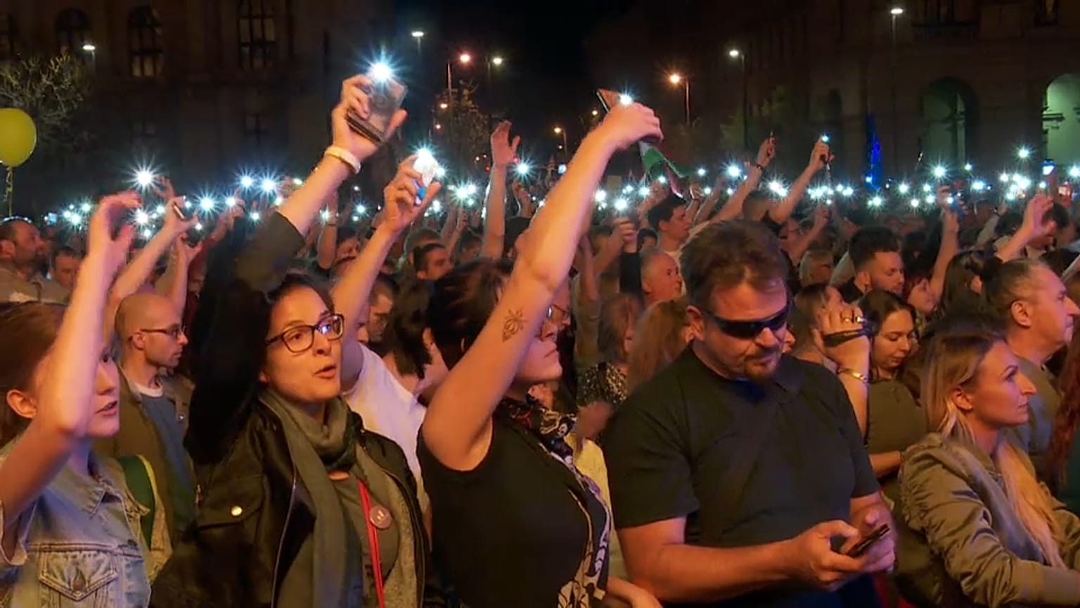 Manifestación en Budapest contra el resultado de las elecciones