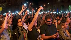 Manifestación en Budapest contra el resultado de las elecciones