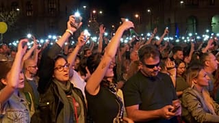 Manifestación en Budapest contra el resultado de las elecciones