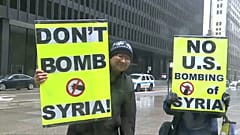 Raids en Syrie : manifs et contestations en Occident