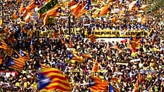 Manifestación en Cataluña por la libertad de los políticos encarcelados