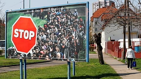 An election poster of Viktor Orban's Fidesz party in Hungary