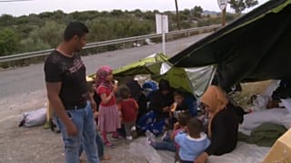 Refugiados sirios en Grecia piden el fin de la guerra