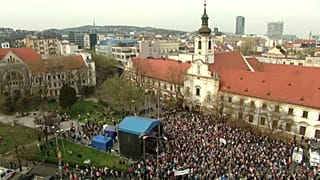 Around 30,000 people attended Sunday's protest rally in Bratislava