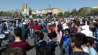 تظاهرات دوباره در دمشق در حمایت از نیروهای مسلح سوریه