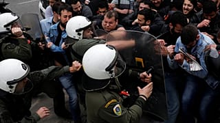 Greek Communist Party supporters clash with police 