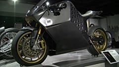 A customised motorcyle on display in Los Angeles