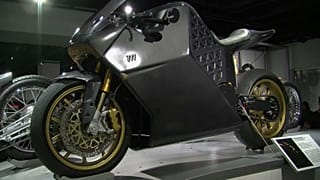 A customised motorcyle on display in Los Angeles