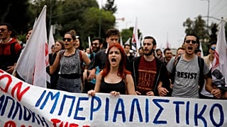 Demonstranten in Athen