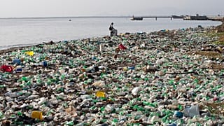 Rubbish on a beach