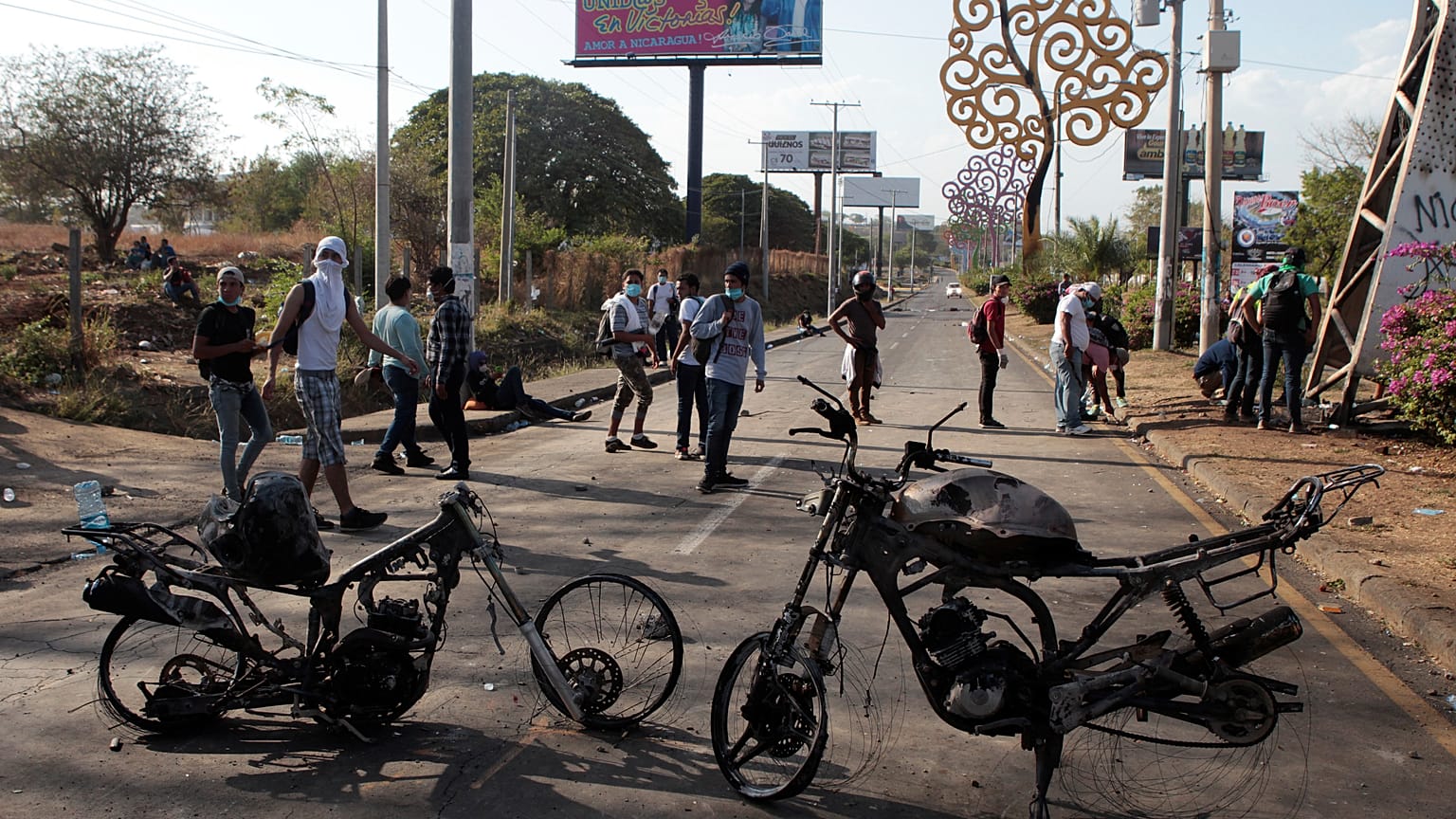 Barricades on the road