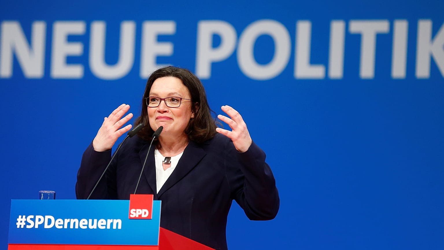 Andrea Nahles az SPD küldöttgyűlésén