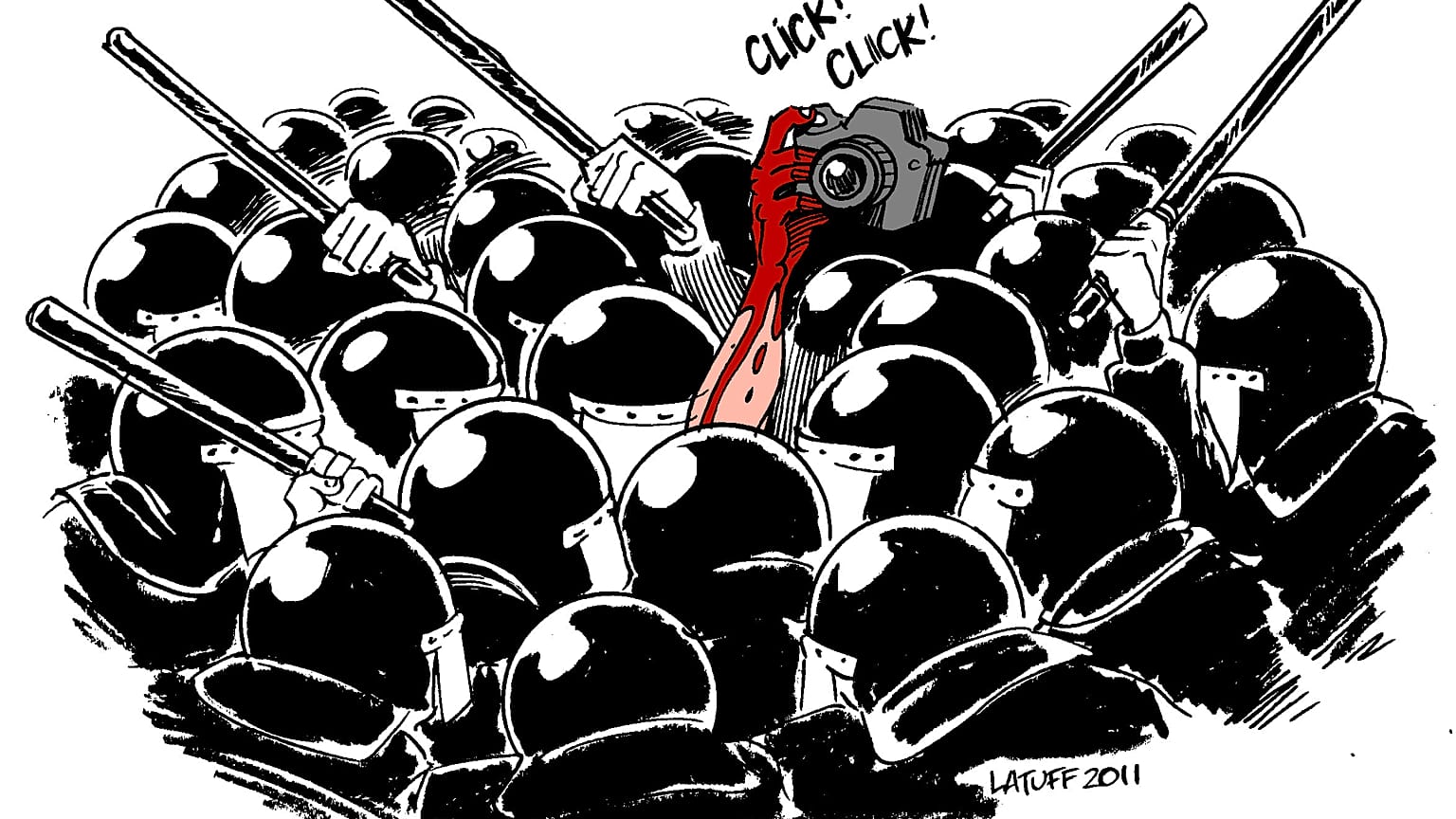 Police Day Mubarak attack against press 25Jan2011