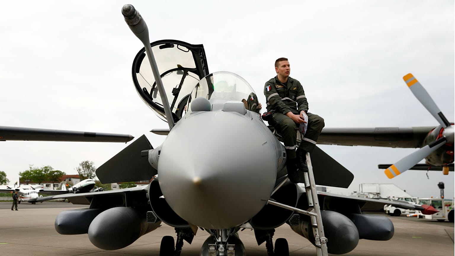 A Eurofighter Typhoon aircraft is seen at the ILA Air Show in Berlin.