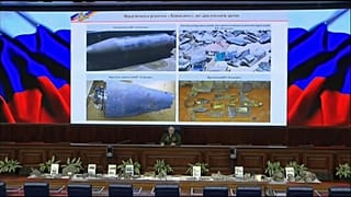 الناطق باسم وزارة الدفاع الروسي سيرغي رودسكوي خلال مؤتمر صحفي