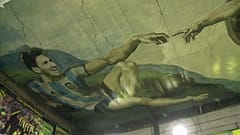 Messi ve Maradona Michelangelo'nun eserinde buluştu