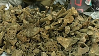 Ruanda'da soykırıma ait toplu mezardan binlerce insan iskeleti çıkarılıyor