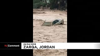 Impresionantes inundaciones en Jordania 